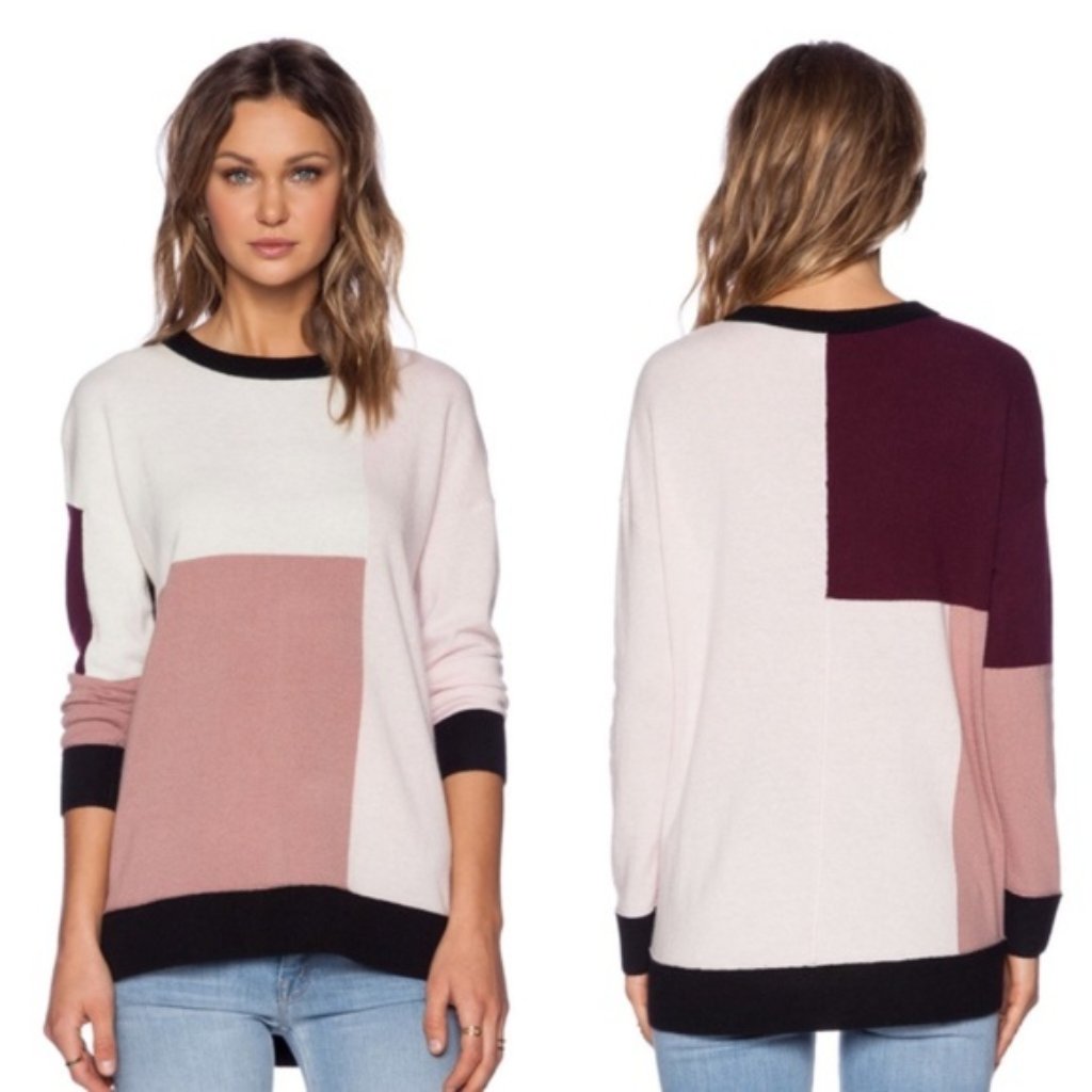 Kate Spade Colorblock Wool Blend Slouchy Sweater